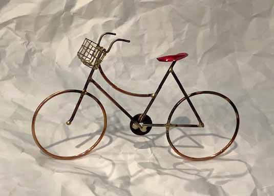 Small Bicycle in Copper with Basket